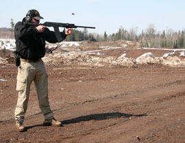 Toneman whacking targets with the Saiga-12