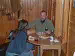 Linda and Ben, discussing the joys of eating a 38-oz. slab of prime rib and two baked potatoes with sour cream.